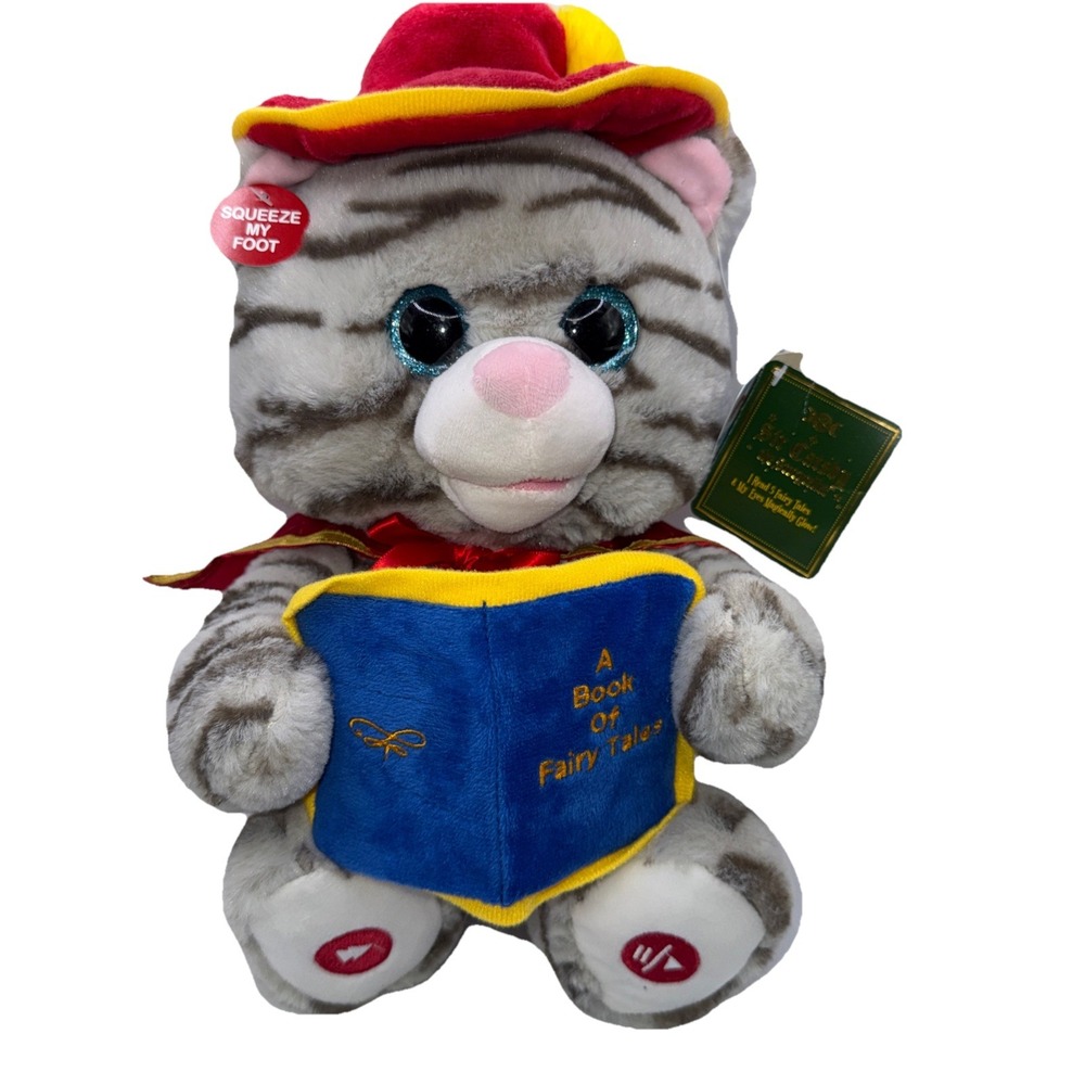 Cuddle Barn Sir Catsby Storyteller Motion‎ Lights Reads Fairy Tales Plush Cat